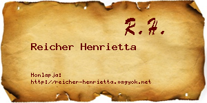 Reicher Henrietta névjegykártya