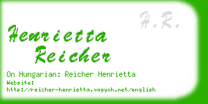 henrietta reicher business card